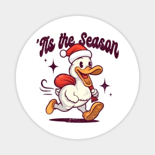 'TIS THE SEASON RETRO CARTOON DUCK CHRISTMAS Magnet